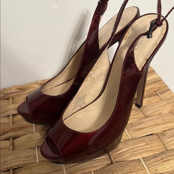 Boutique 9 Red Slingback Heels with Peep-Toe and Stiletto - Picture 7 of 8
